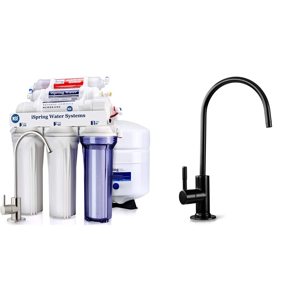iSpring RCC7AK 6-Stage Reverse Osmosis System - Best mid-range RO filter UK 2025, 100% lead removal, 91% PFAS removal, NSF 58 certified